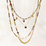 Confection de colliers avec des perles de rocailles en verre et des perles et breloques en acier inox : 