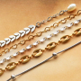 Vous pouvez cr&eacute;er ces &eacute;l&eacute;gants bijoux avec du jaseron en acier inox : 