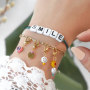 Cr&eacute;ez des bijoux &agrave; la mode avec diverses perles acryliques et les clous &agrave; t&ecirc;te plate arc-en-ciel en m&eacute;tal DQ 