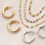 Inspiration pour notre jaseron avec du verre crystal glas et nos boucles d&rsquo;oreilles en laiton