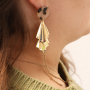 Inspiration pour boucles d'oreilles avec des breloques et connecteurs dor&eacute;s et argent&eacute;s 