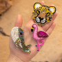 Moment d&rsquo;inspiration avec des broches en forme d'animaux 