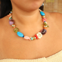 Perles acryliques avec d&eacute;tails en couleur dor&eacute; 