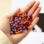 Colliers color&eacute;s avec des perles rondes en acrylique DQ 